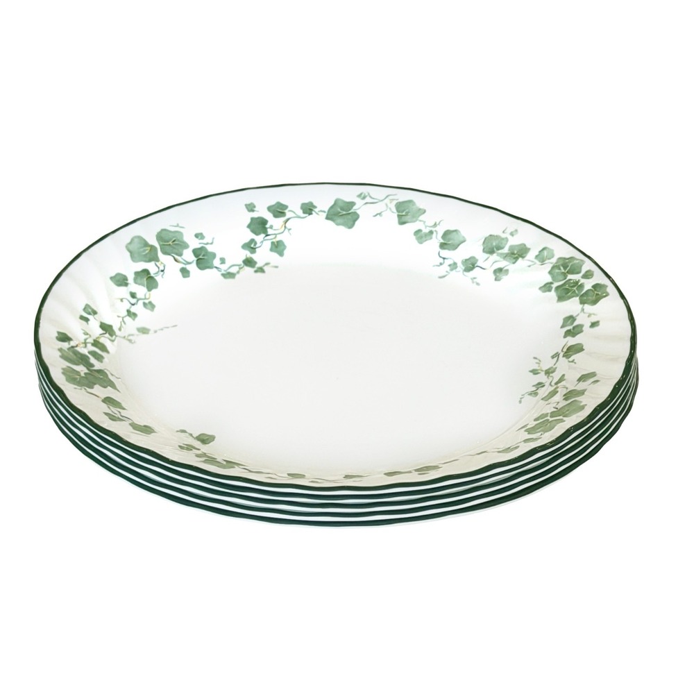 Corelle Callaway Green Ivy Dinner Plate Set of 5 USA Break Resistant 10.125"